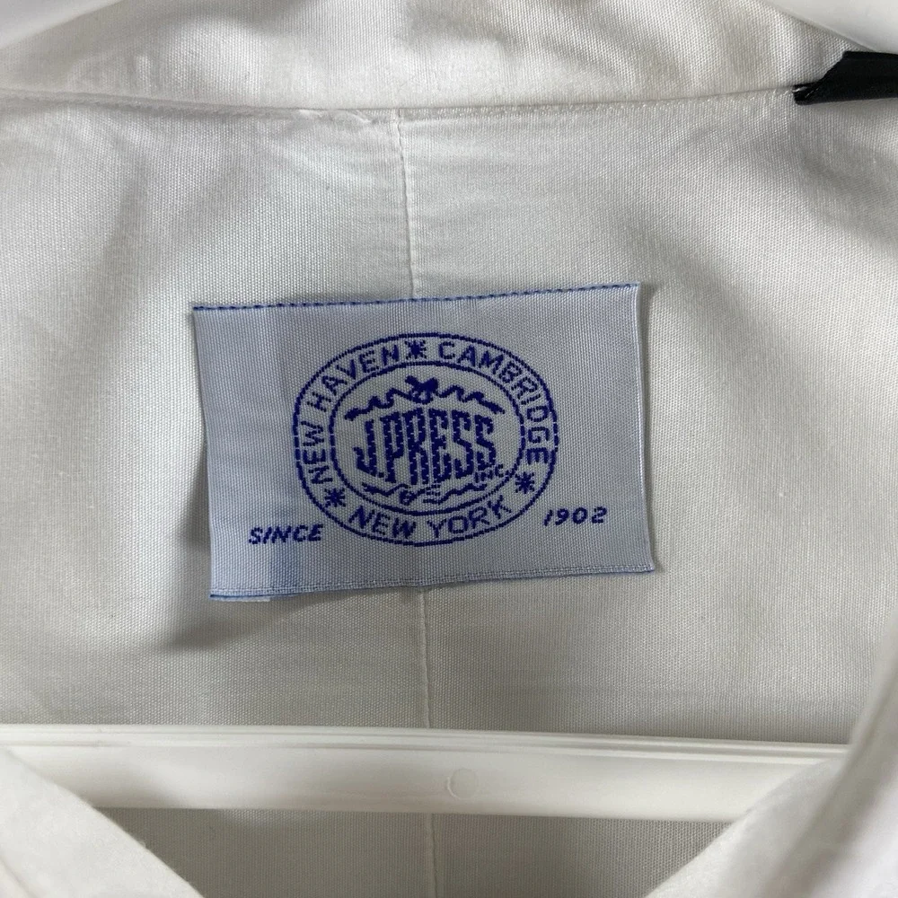 J. Press Dress Shirt Mens 15.5 / 33 Tuxedo Button Up French Cuffs White USA Made
